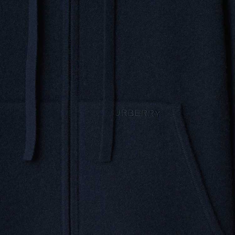 Sizing 博柏利 SS24 海军蓝刺绣徽标抽绳连帽衫。 80897841