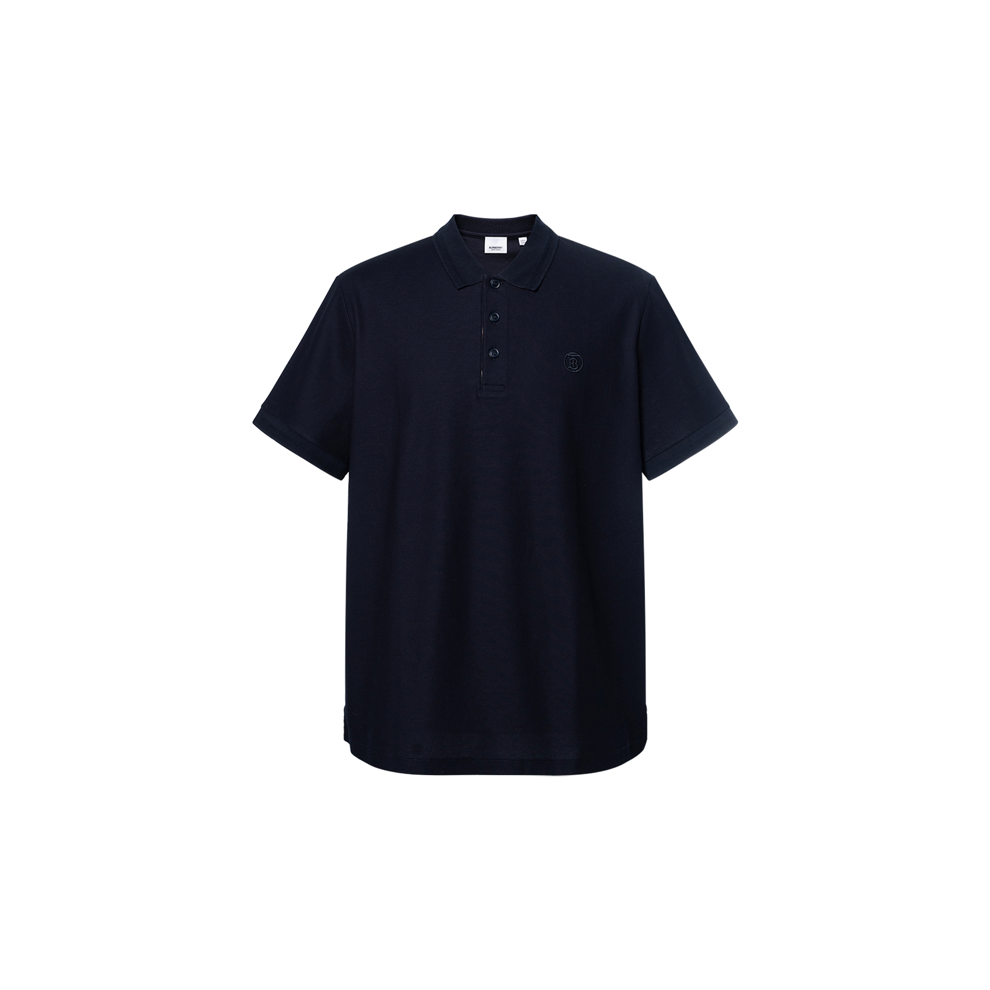 Burberry SS24 Navy Blue  Polo Shirt with Logo Embroidery and Button Design. 80840211