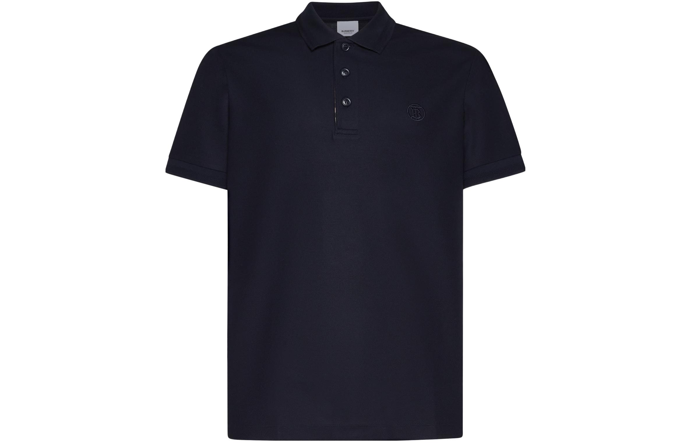 Burberry SS24 Navy Blue  Polo Shirt with Logo Embroidery and Button Design. 80840211 圖 2