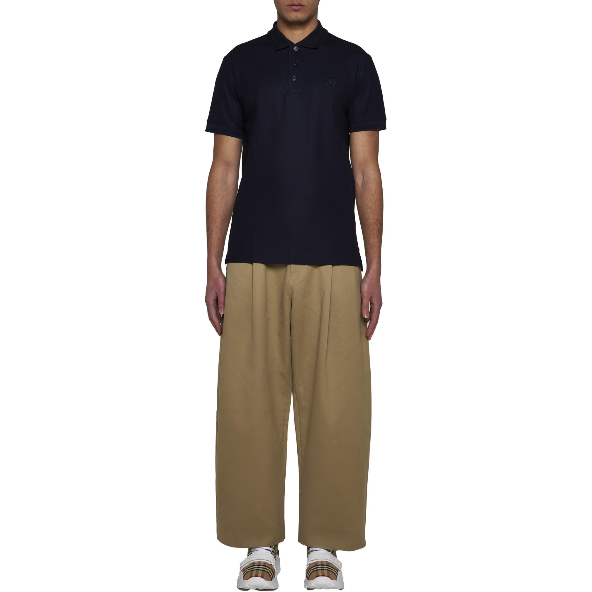 Burberry SS24 Navy Blue  Polo Shirt with Logo Embroidery and Button Design. 80840211 圖 3