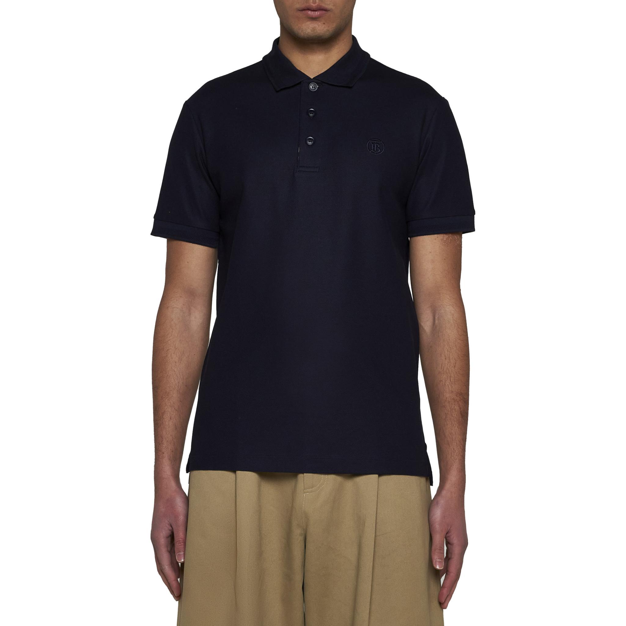 Burberry SS24 Navy Blue  Polo Shirt with Logo Embroidery and Button Design. 80840211 圖 4