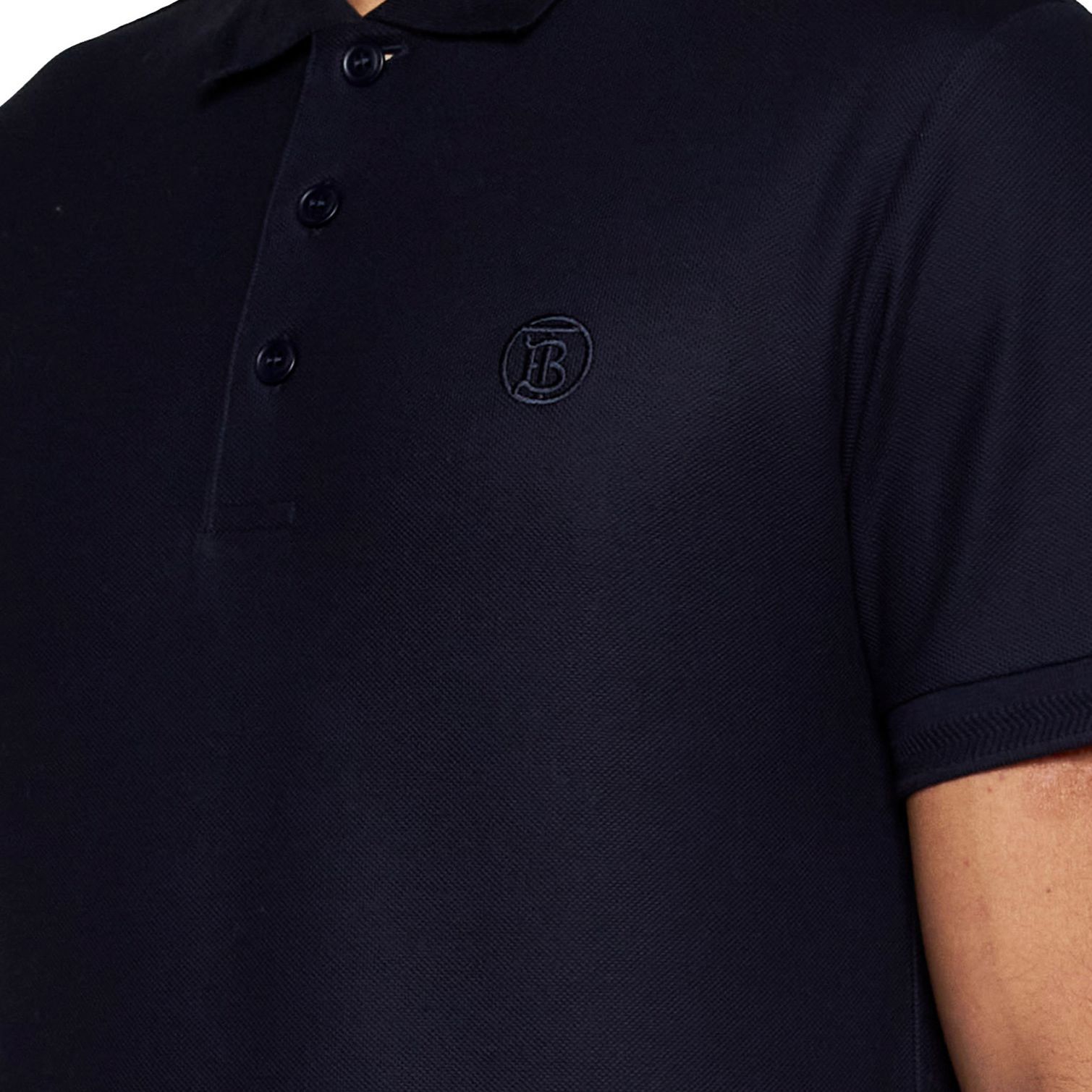 Burberry SS24 Navy Blue  Polo Shirt with Logo Embroidery and Button Design. 80840211 圖 6