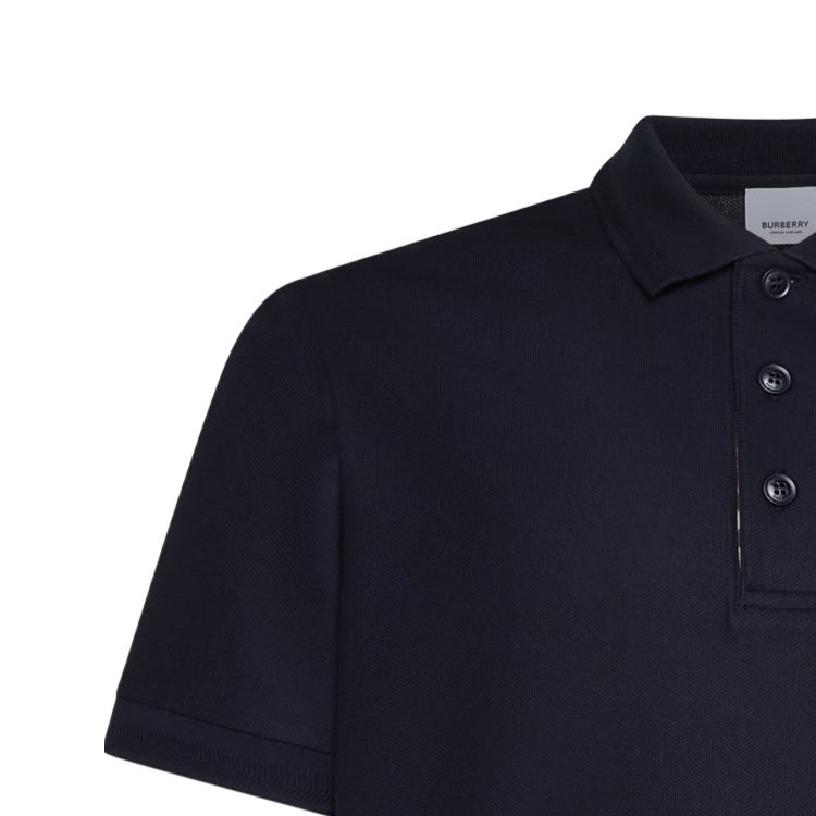 Burberry SS24 Navy Blue  Polo Shirt with Logo Embroidery and Button Design. 80840211 圖 7