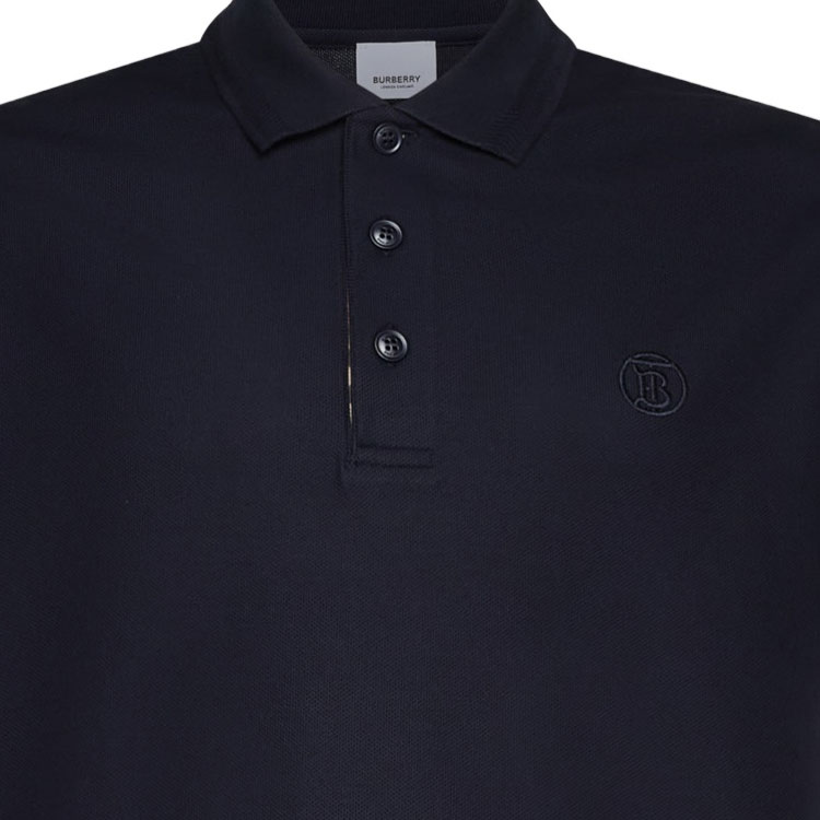 Burberry SS24 Navy Blue  Polo Shirt with Logo Embroidery and Button Design. 80840211 圖 8