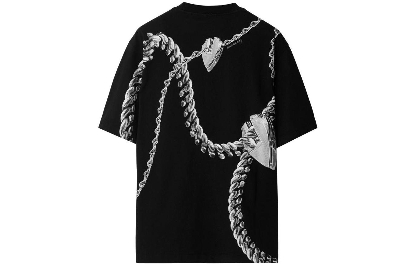 Lookbook 버버리 SS24 패턴 프린트 크루넥 캐주얼 티셔츠 블랙 80881771