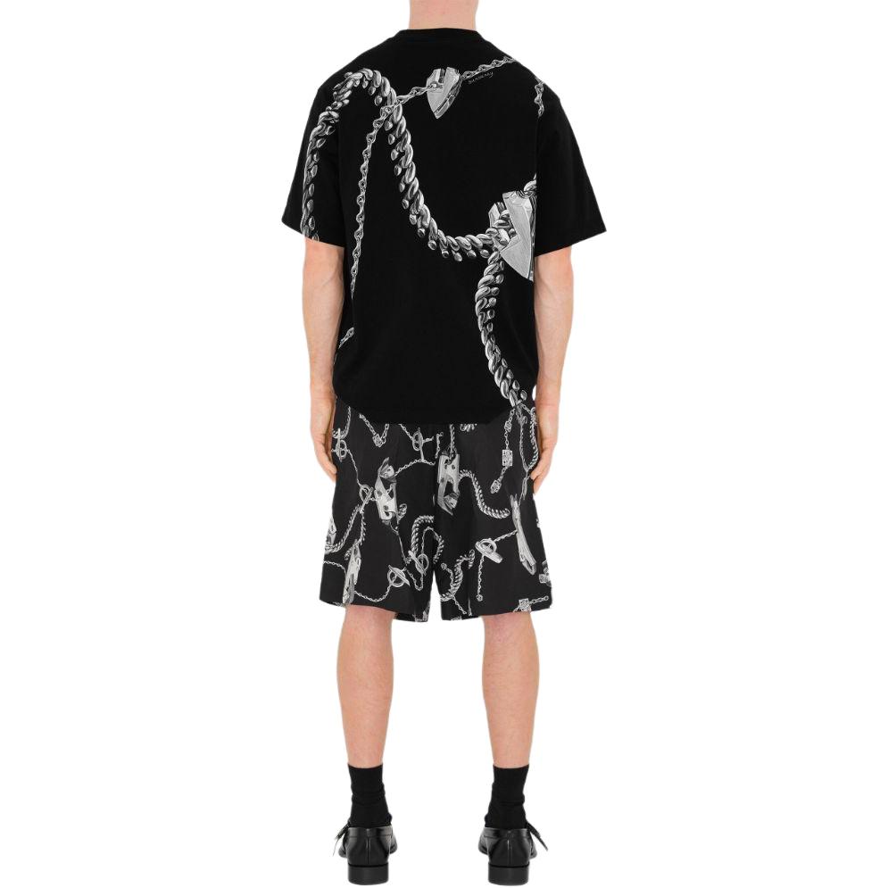 Purchase 버버리 SS24 패턴 프린트 크루넥 캐주얼 티셔츠 블랙 80881771