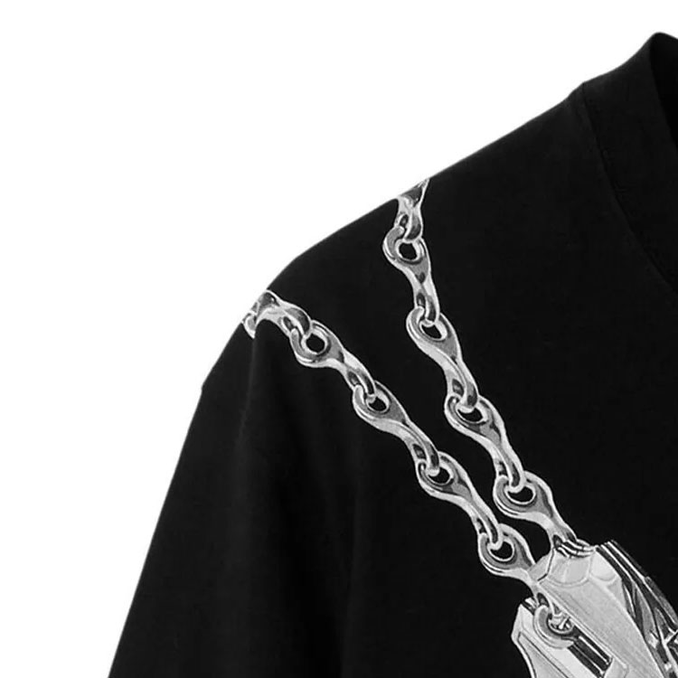 Sizing 버버리 SS24 패턴 프린트 크루넥 캐주얼 티셔츠 블랙 80881771