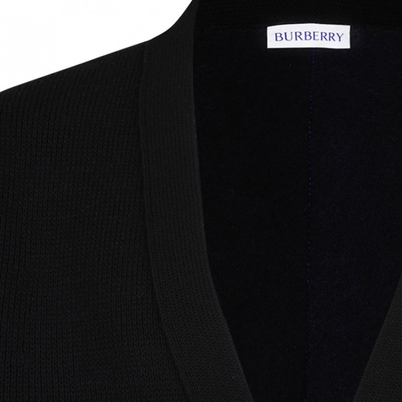 Burberry SS24 Pattern V-Neck Button-Up Knit Cardigan Black  Sweater 80955291 圖 8