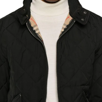 Burberry SS24 黑色高領菱格休閒外套. 80964491 Sizing Burberry SS24 黑色高領菱格休閒外套. 80964491