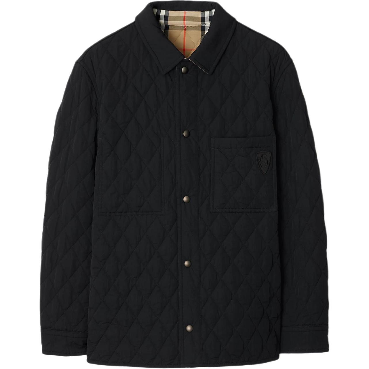 Burberry SS24 Reversible Black Cotton Jacket with Logo Patch for Men. 80969151