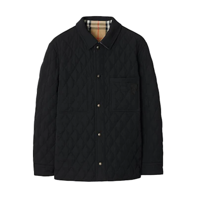 Burberry SS24 Reversible Black Cotton Jacket with Logo Patch for Men. 80969151