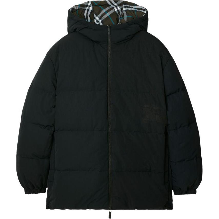 Order Burberry SS24 Reversible Check Hooded Down Jacket Men’s Deep Green 80945941