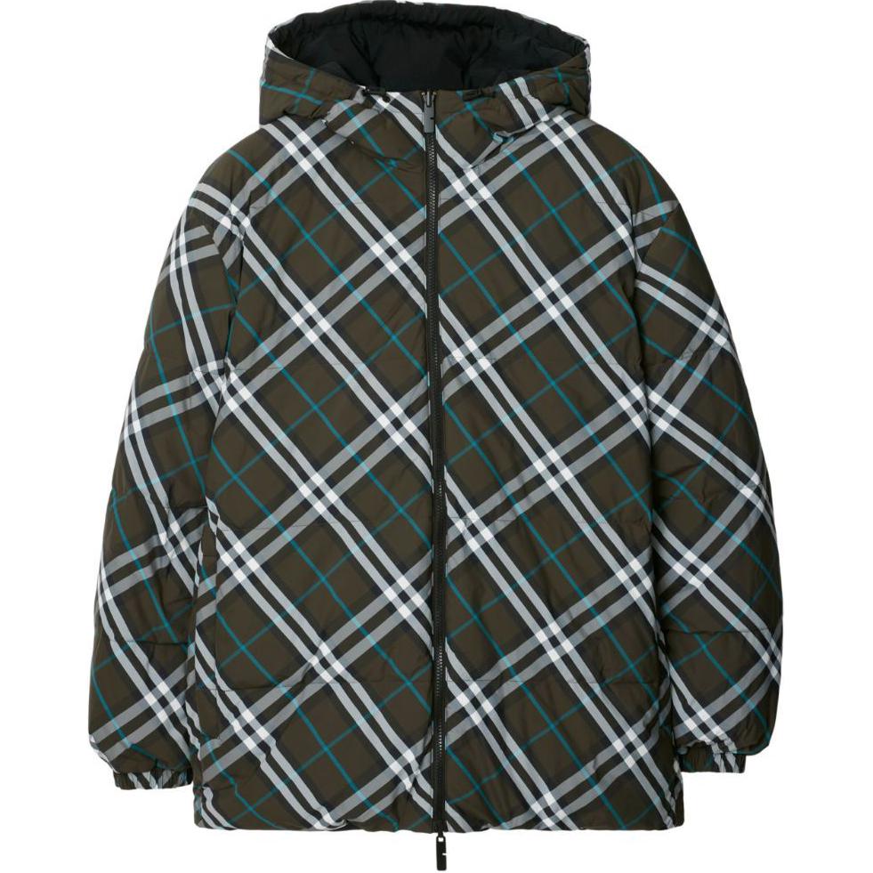 Lookbook Burberry SS24 Reversible Check Hooded Down Jacket Men’s Deep Green 80945941