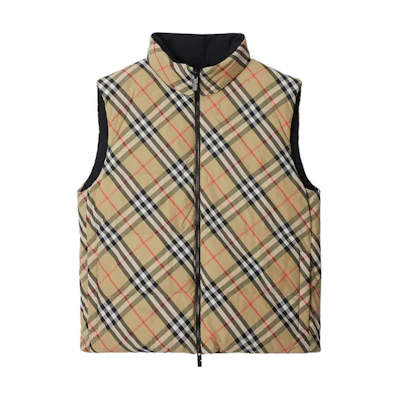 Burberry SS24 Reversible Equestrian Print Puffer Vest Brown . 80942361