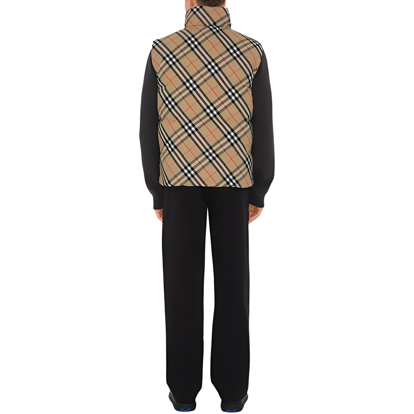 Purchase Burberry SS24 Reversible Equestrian Print Puffer Vest Brown . 80942361