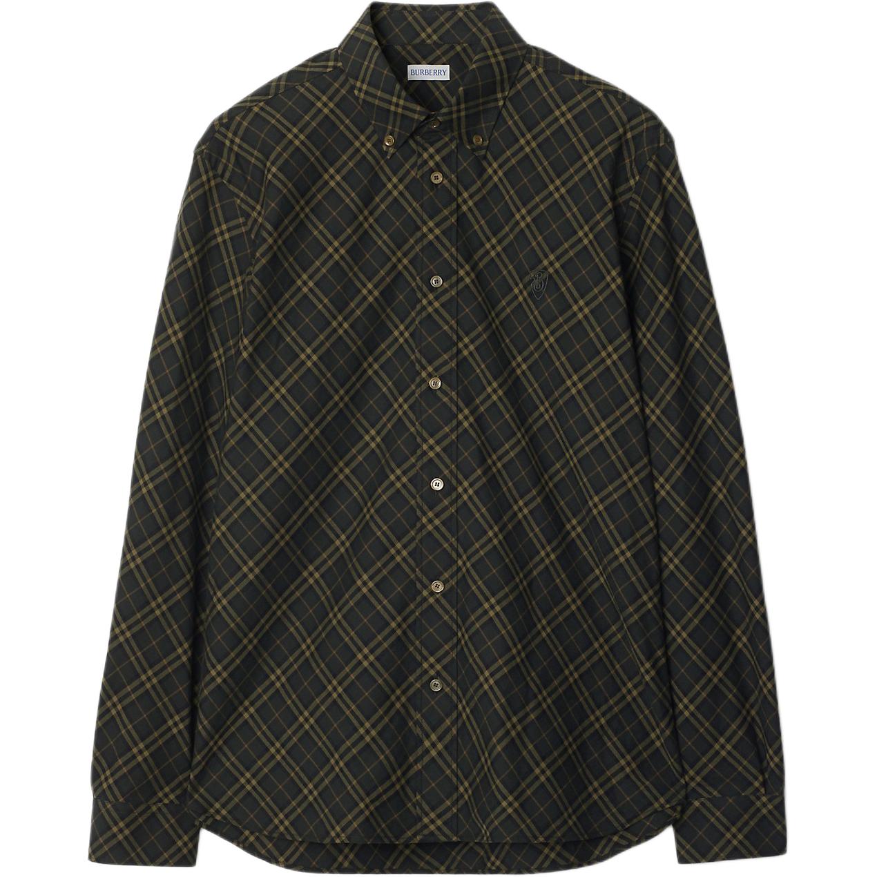Burberry SS24 Shadow Plaid Long-Sleeve Shirt for Men 80988411