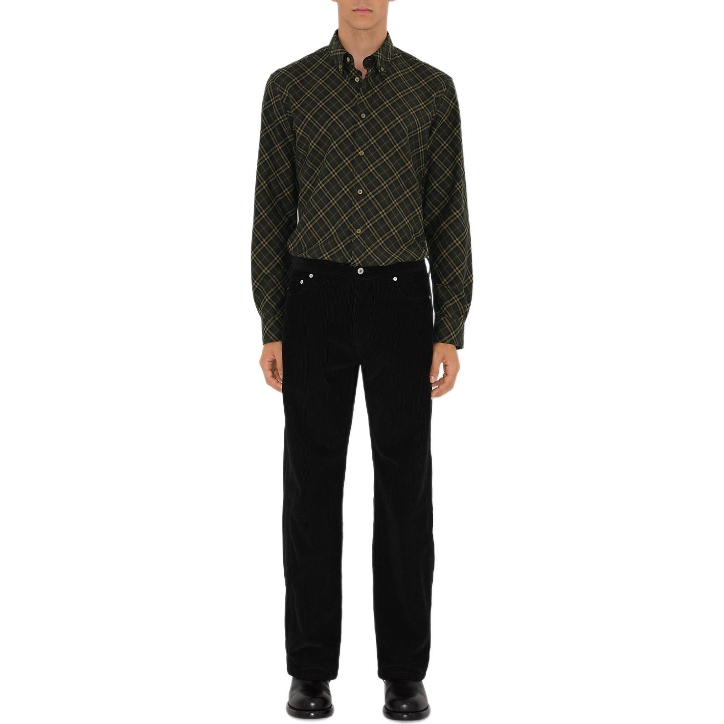 Burberry SS24 Shadow Plaid Long-Sleeve Shirt for Men 80988411 圖 3