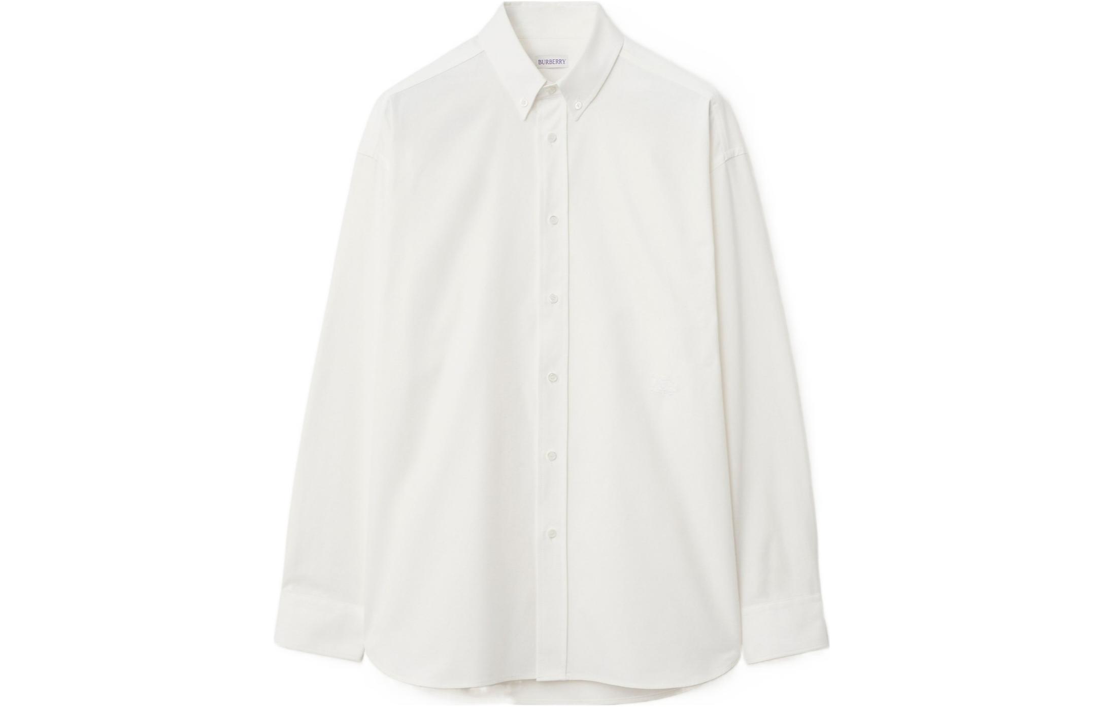 Order Burberry SS24 Camisa Casual Hombre Azul Lluvia Manga Larga Ajuste Suelto. 80846981