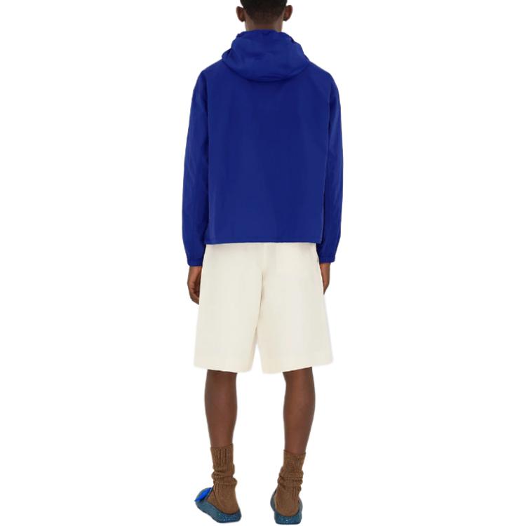 Purchase Burberry SS24 純色騎士Logo連帽拉鍊外套 藍色 男款 80867131