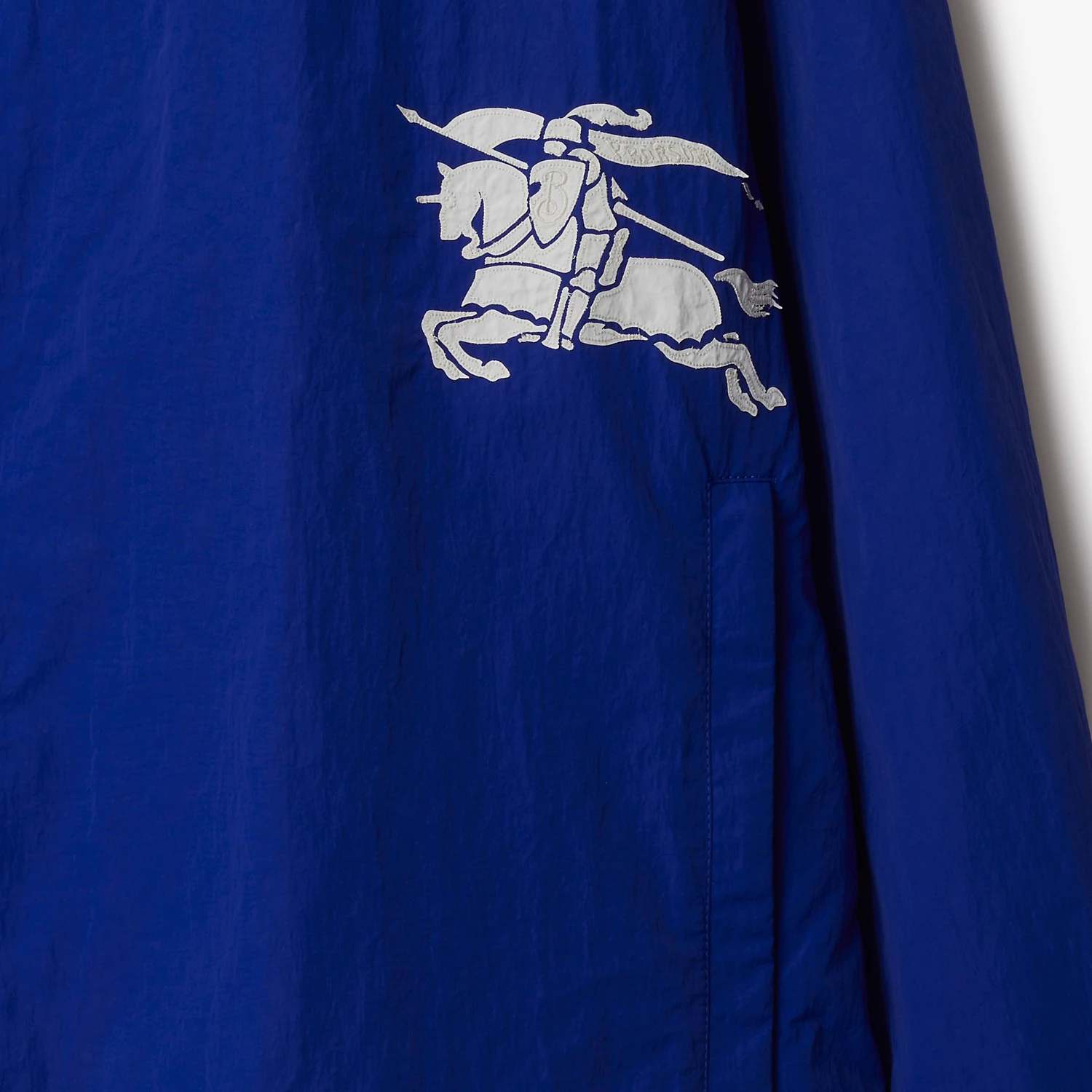 Sizing Burberry SS24 純色騎士Logo連帽拉鍊外套 藍色 男款 80867131