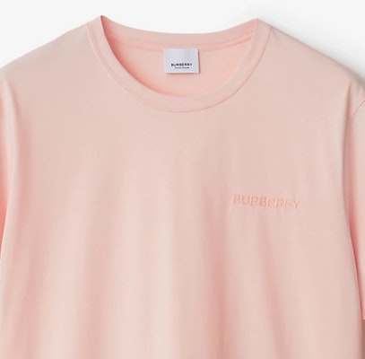Burberry SS24 Solid Color Logo Embroidered Crewneck T-Shirt Pink 80843621 Purchase Burberry SS24 Solid Color Logo Embroidered Crewneck T-Shirt Pink 80843621
