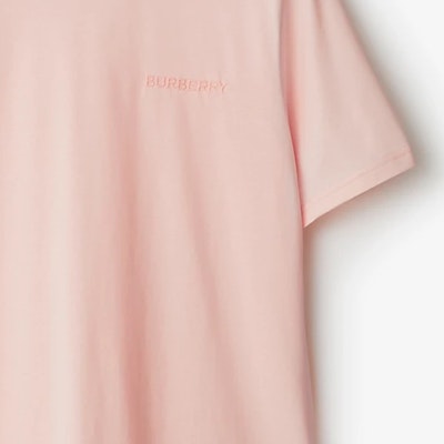 Burberry SS24 Solid Color Logo Embroidered Crewneck T-Shirt Pink 80843621 Details for Burberry SS24 Solid Color Logo Embroidered Crewneck T-Shirt Pink 80843621