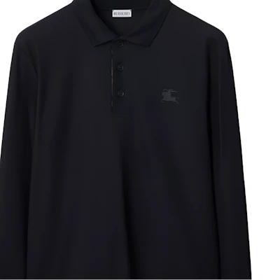 博柏利 SS24 煤蓝色刺绣标志纯色长袖男士POLO衫 80987991 Sizing 博柏利 SS24 煤蓝色刺绣标志纯色长袖男士POLO衫 80987991