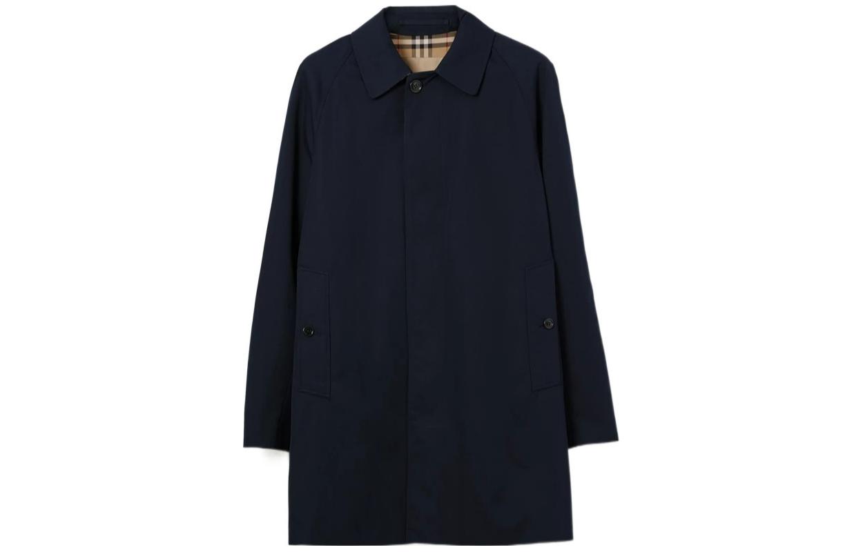 Order Abrigo Corto Azul Oscuro Burberry SS24 Hombre Color Sólido Un Botón 80830751