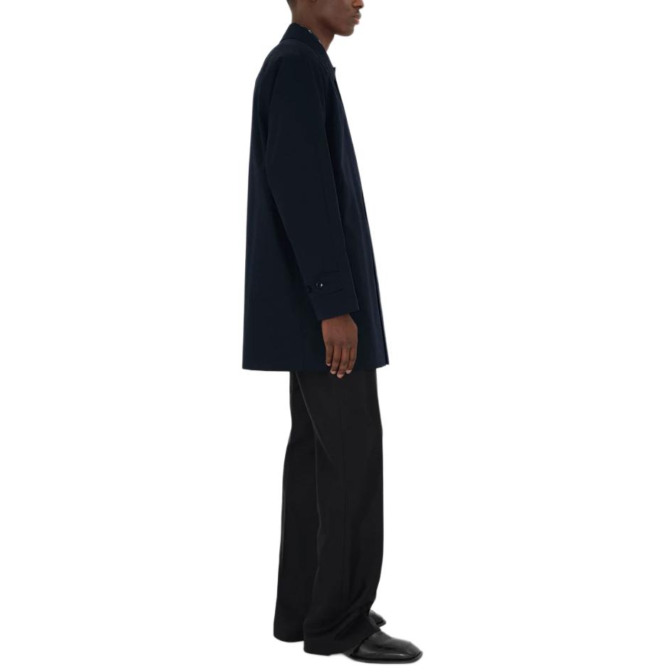 Details for Abrigo Corto Azul Oscuro Burberry SS24 Hombre Color Sólido Un Botón 80830751