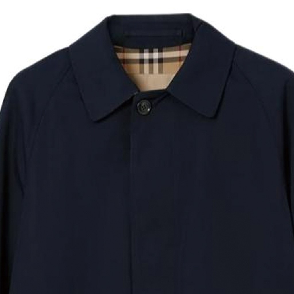 Sizing Abrigo Corto Azul Oscuro Burberry SS24 Hombre Color Sólido Un Botón 80830751