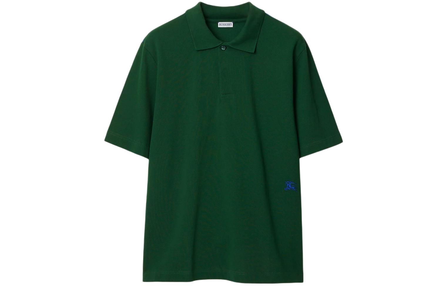 Burberry SS24 Solid Ivy Green Short Sleeve Polo Shirt for Men 80836011