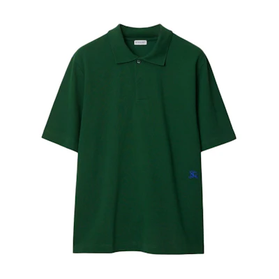 Burberry SS24 Solid Ivy Green Short Sleeve Polo Shirt for Men 80836011