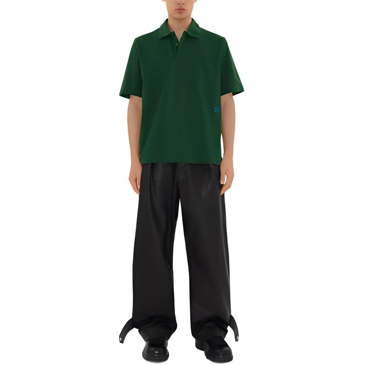Burberry SS24 Solid Ivy Green Short Sleeve Polo Shirt for Men 80836011 圖 4