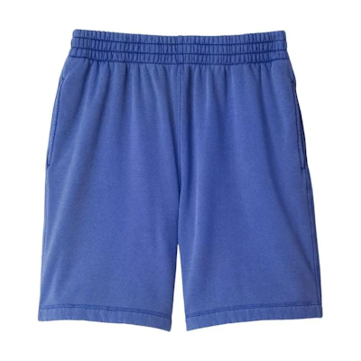 Burberry SS24 Solid Logo Embroidered Mid-Rise Straight Casual Shorts Blue Men 80909191