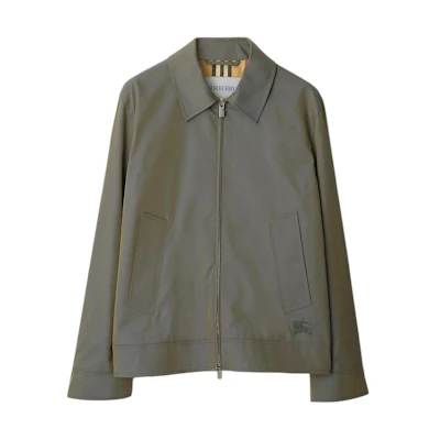Burberry SS24 Solid Logo Embroidered Zip Jacket Rust Color - 80890051
