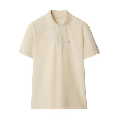 Burberry SS24 Solid Logo Short Sleeve Polo Shirt for Men in Tundra Green. 80998831