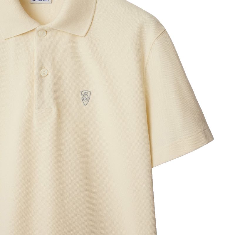 Burberry SS24 Solid Logo Short Sleeve Polo Shirt for Men in Tundra Green. 80998831 圖 7