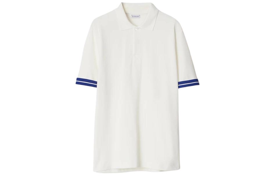 Buy Burberry SS24 Striped Equestrian Logo Short-Sleeve Polo Shirt Men. 80821241