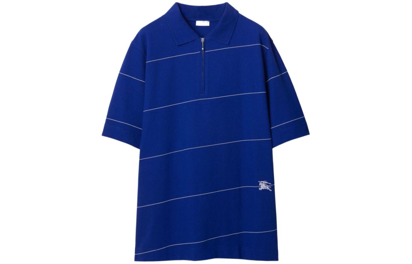 Burberry SS24 Striped Half-Zip Pullover Polo Shirt Blue 80837171 圖 2