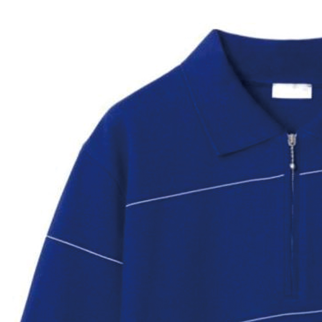 Burberry SS24 Striped Half-Zip Pullover Polo Shirt Blue 80837171 圖 5