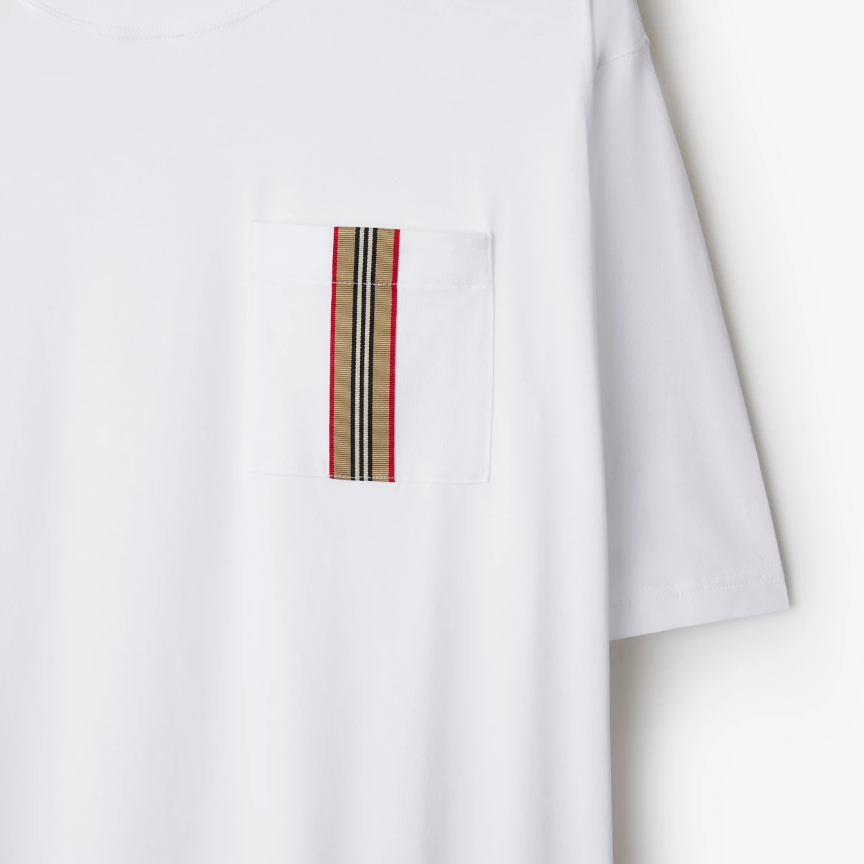 Sizing Burberry SS24 Kaos Pendek Logo Garis Crewneck Putih. 80847791