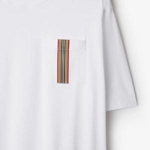 Burberry SS24 條紋標誌短袖圓領T恤 白色 (). 80847791 Sizing Burberry SS24 條紋標誌短袖圓領T恤 白色 (). 80847791
