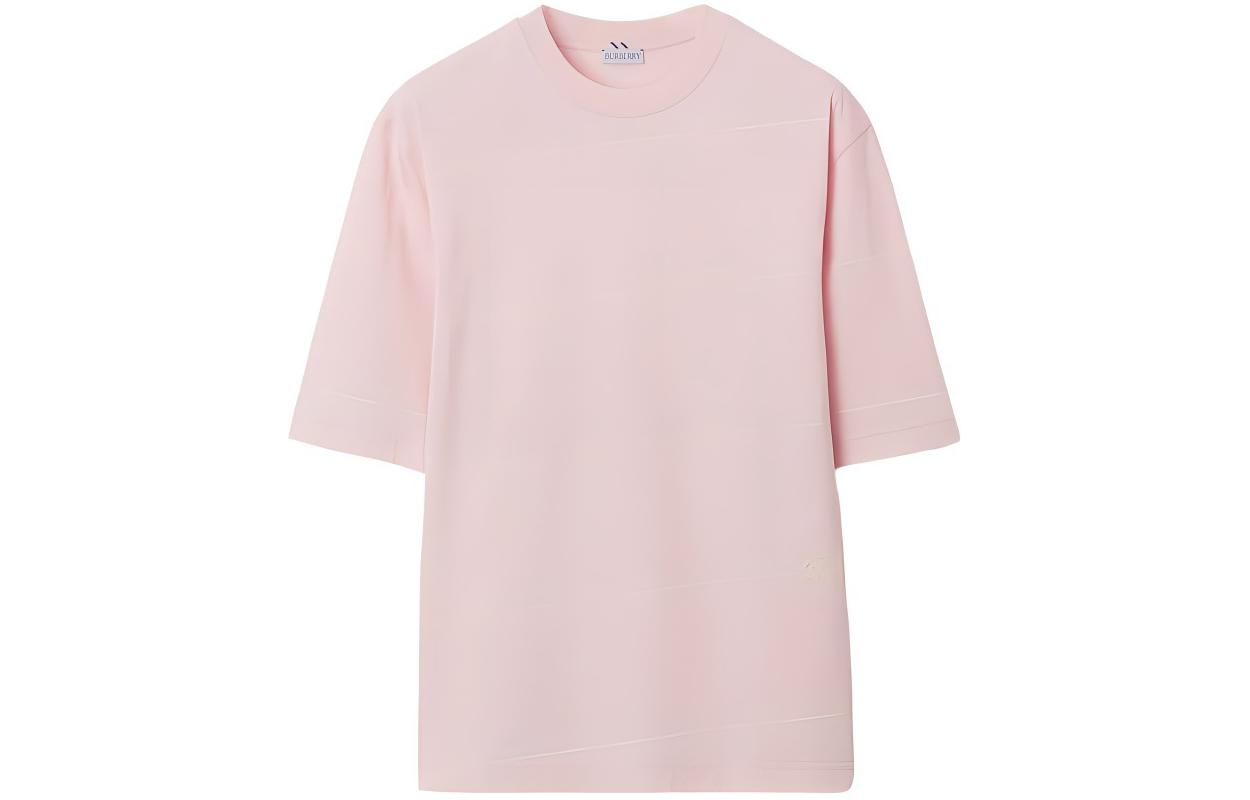 Order 博柏利 SS24 條紋刺繡Logo粉紅色男士圓領T恤 80820261