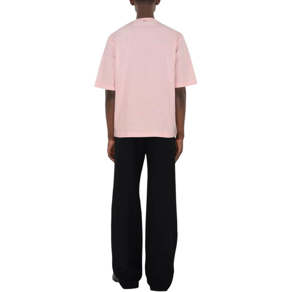 Details for 博柏利 SS24 條紋刺繡Logo粉紅色男士圓領T恤 80820261