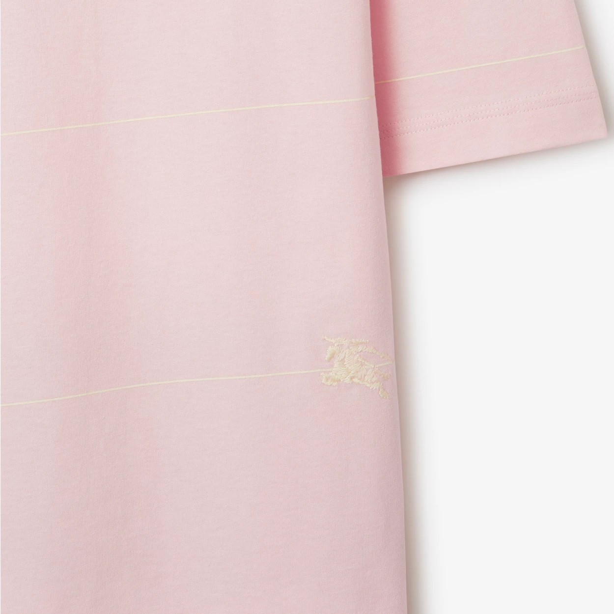 Cheap 博柏利 SS24 條紋刺繡Logo粉紅色男士圓領T恤 80820261