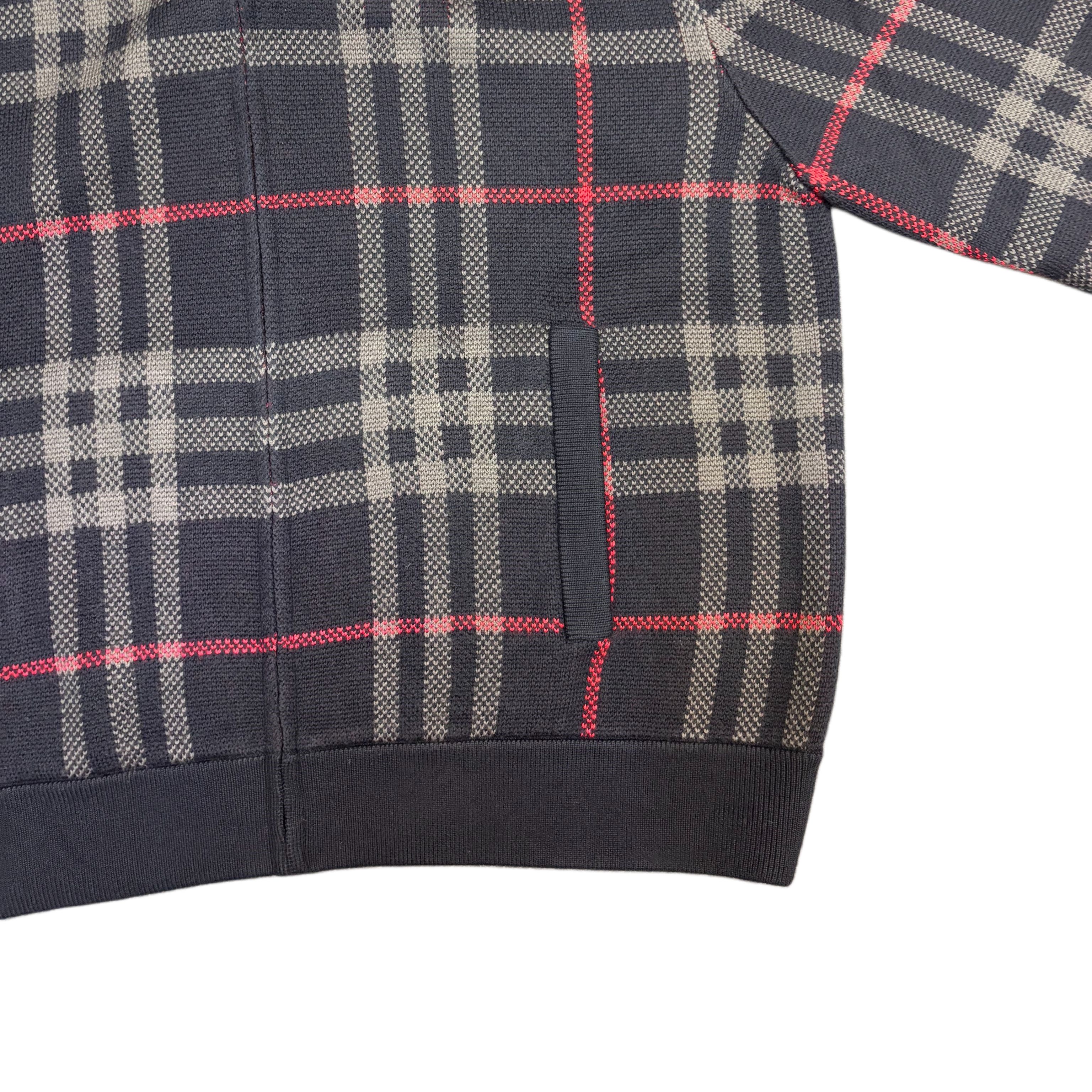 Details for 버버리 SS25 체크 울 니트 집업 가디건 - 다크 네이비 블루 80911651