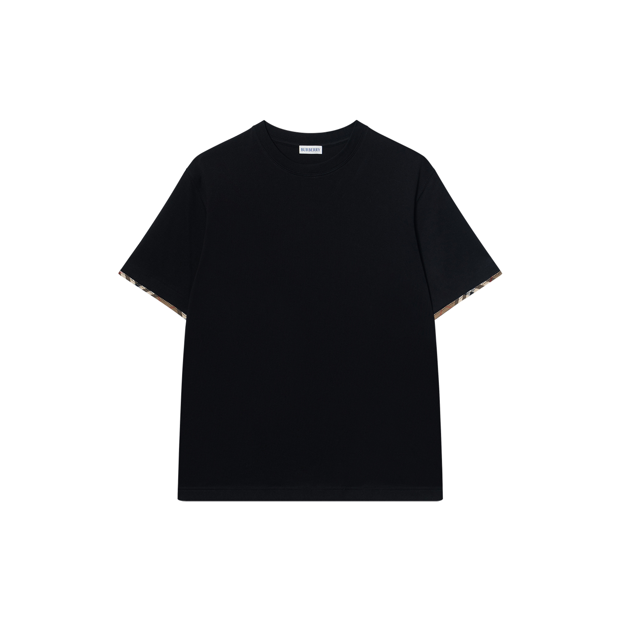Burberry SS25 Check Trim Crewneck Short Sleeve T-Shirt Men 81042791