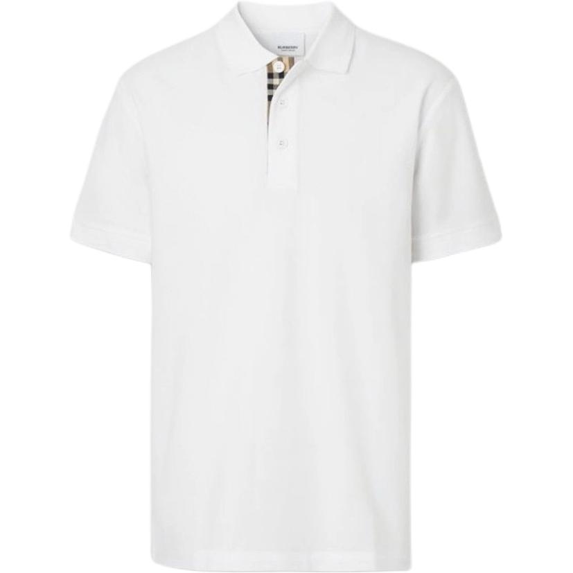 Burberry SS25 White Solid Color Cotton Polo Shirt 80922751