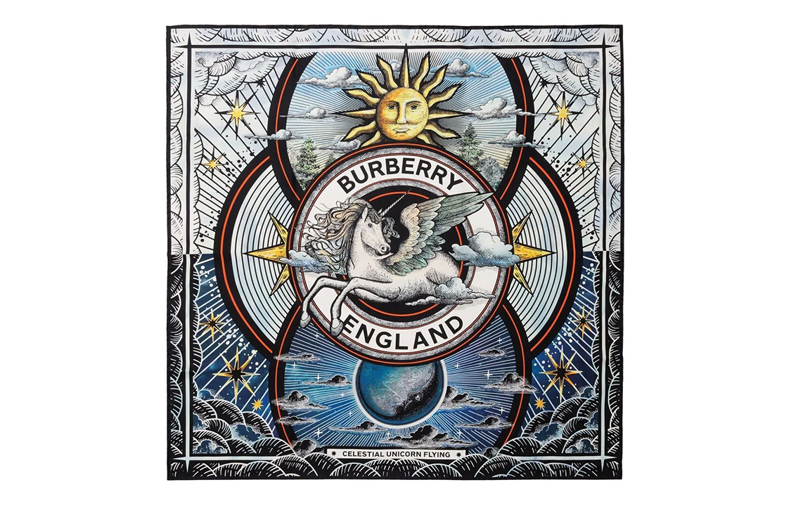 Burberry Star Print Square Scarf Blue 8049799