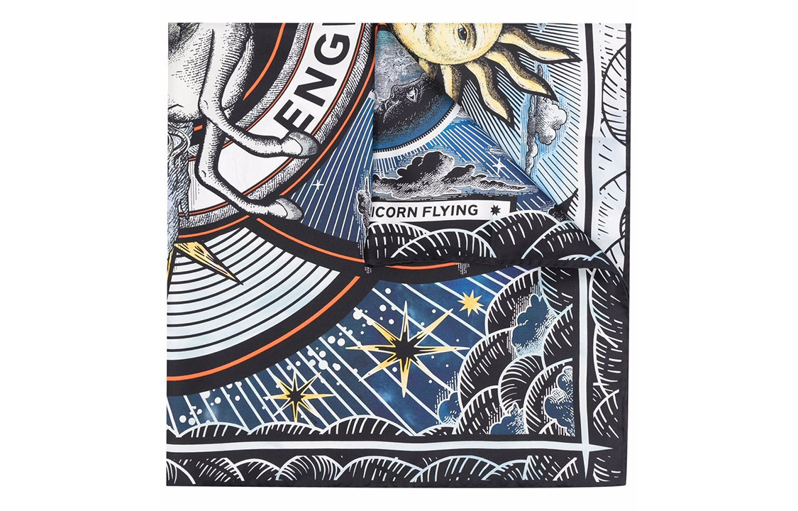 Burberry Star Print Square Scarf Blue 8049799 圖 3